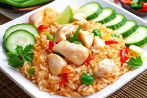 Рис Кхао Пад з куркою